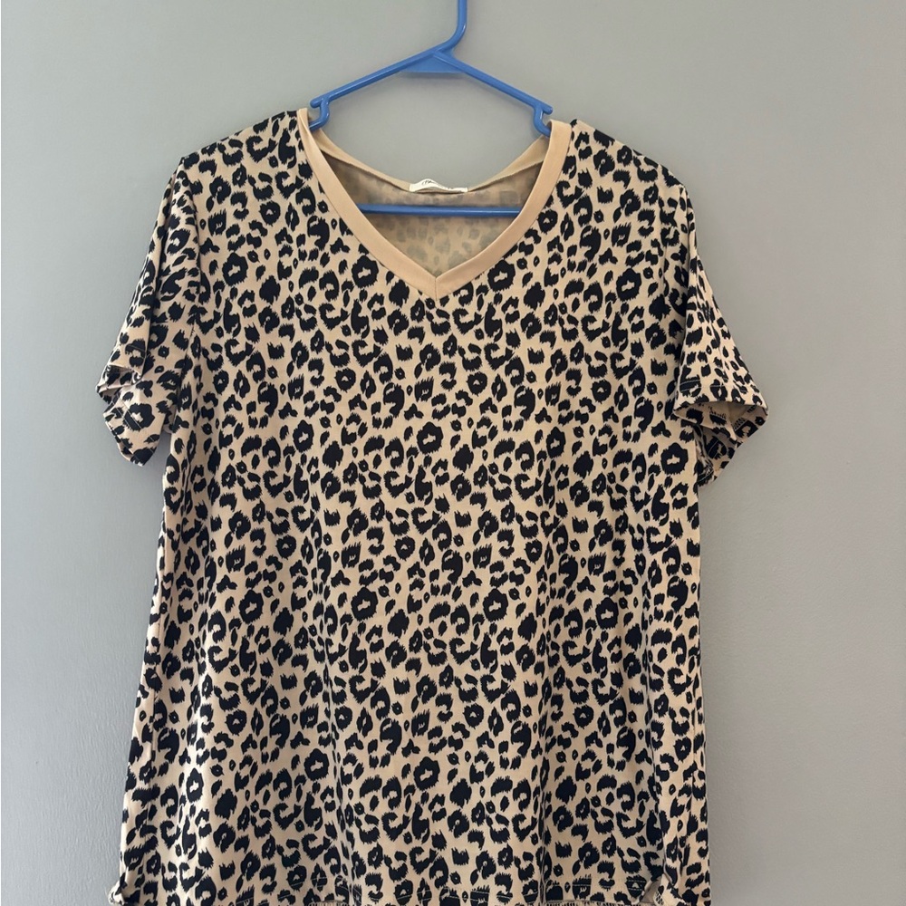 Brown and Black Boxy Short Sleeve T-Shirt